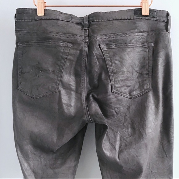 AG Gray Coated Super Skinny Legging Ankle 29R - Picture 4 of 8